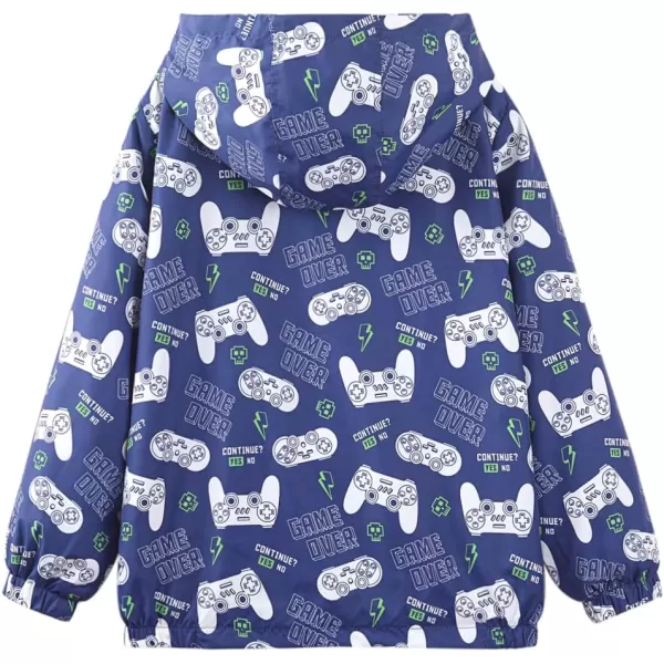 WELAKEN Lightweight Jacket for Boys Kids ampamp Toddler II Girls Print Waterresistant JacketBlue games