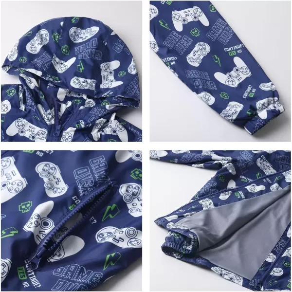 WELAKEN Lightweight Jacket for Boys Kids ampamp Toddler II Girls Print Waterresistant JacketBlue games