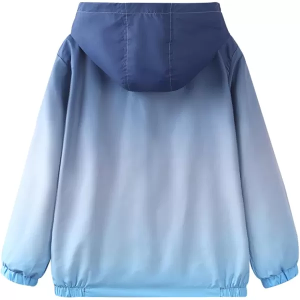 WELAKEN Lightweight Jacket for Boys Kids ampamp Toddler II Girls Print Waterresistant JacketBlue gradient