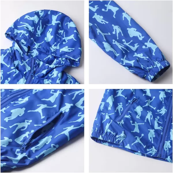 WELAKEN Lightweight Jacket for Boys Kids ampamp Toddler II Girls Print Waterresistant JacketBlue sports