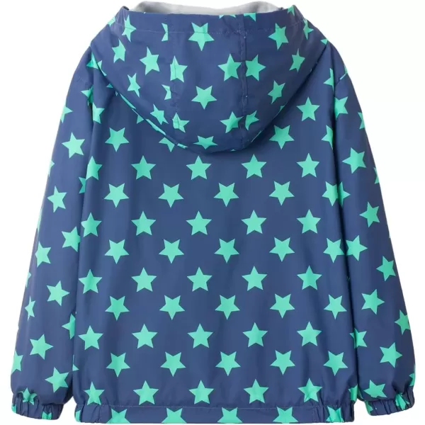WELAKEN Lightweight Jacket for Boys Kids ampamp Toddler II Girls Print Waterresistant JacketBlue star