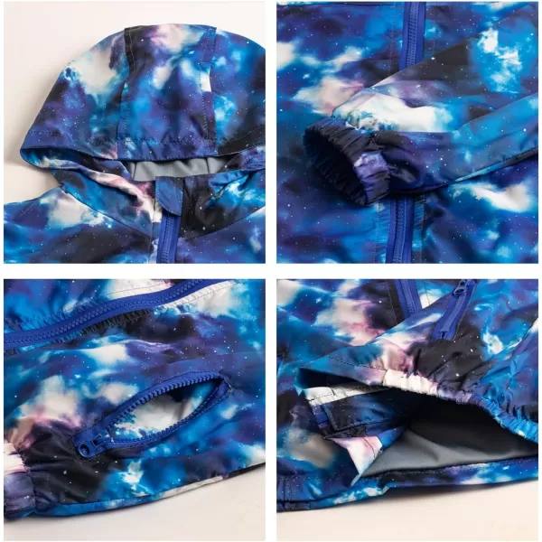 WELAKEN Lightweight Jacket for Boys Kids ampamp Toddler II Girls Print Waterresistant JacketBlue tiedye