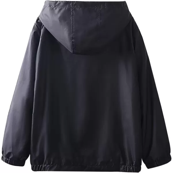 WELAKEN Lightweight Jacket for Boys Kids ampamp Toddler II Girls Print Waterresistant JacketPblack