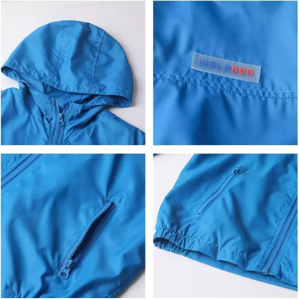 WELAKEN Lightweight Jacket for Boys Kids ampamp Toddler II Girls Print Waterresistant JacketPblue