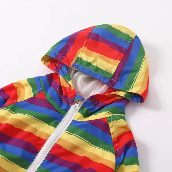 WELAKEN Lightweight Jacket for Boys Kids ampamp Toddler II Girls Print Waterresistant JacketRainbow