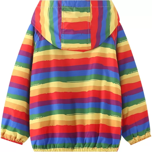 WELAKEN Lightweight Jacket for Boys Kids ampamp Toddler II Girls Print Waterresistant JacketRainbow