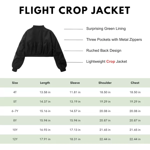 WELAKEN Lightweight Multiple Pockets Zip Up Bomber Jacket for Girls Toddler ampamp Kids II Little Girls Casual Flight Crop JacketFlight hot Pink