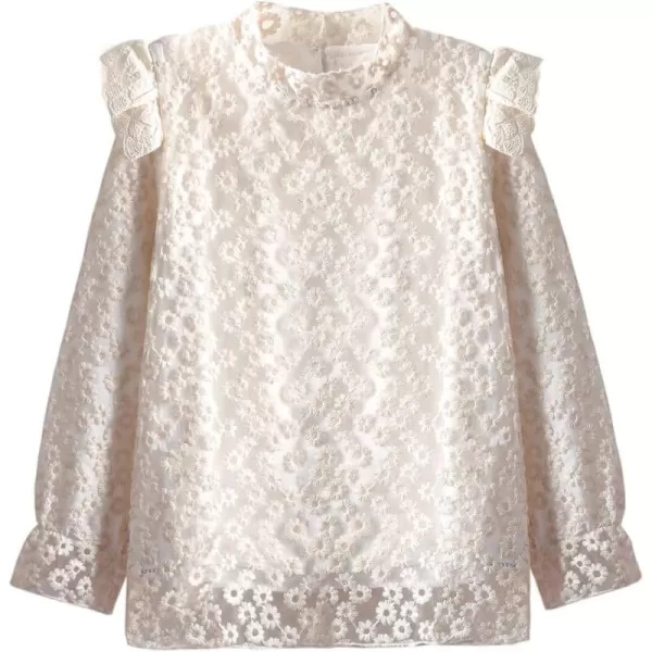 Lace Blouses for Girls Kids ampamp Toddler  Children Female Tops ShirtWhite