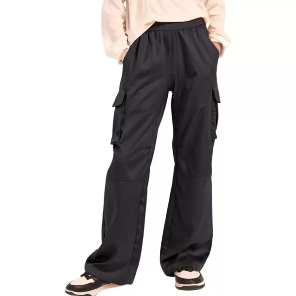 Lightweight Silky Jogger Pants for Girls Kids ampamp Toddler Warm Weather Cargo Loose High Waisted PantsBlack