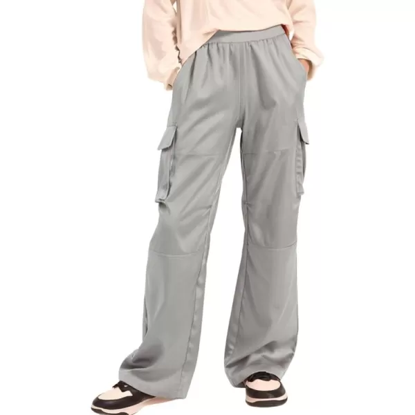 Lightweight Silky Jogger Pants for Girls Kids ampamp Toddler Warm Weather Cargo Loose High Waisted PantsGrey