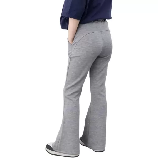 WELAKEN Girls Flare Sweatpants Elastic Waist Bootcut Casual Jogger Pants with PocketsGrey