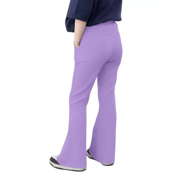 WELAKEN Girls Flare Sweatpants Elastic Waist Bootcut Casual Jogger Pants with PocketsPurple