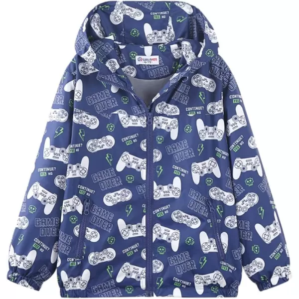 WELAKEN Lightweight Jacket for Boys Kids ampamp Toddler II Girls Print Waterresistant JacketBlue games