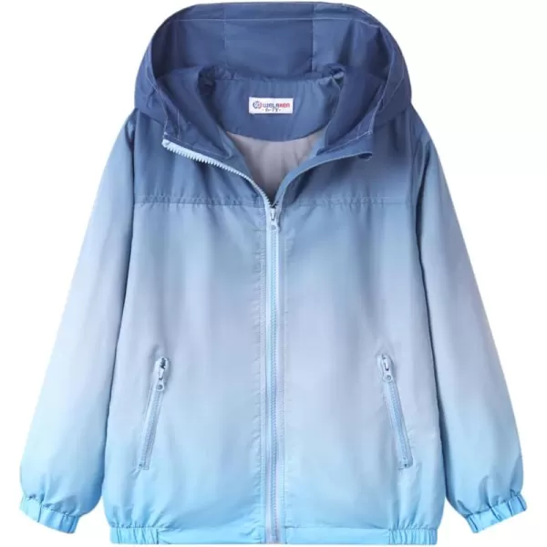 WELAKEN Lightweight Jacket for Boys Kids ampamp Toddler II Girls Print Waterresistant JacketBlue gradient