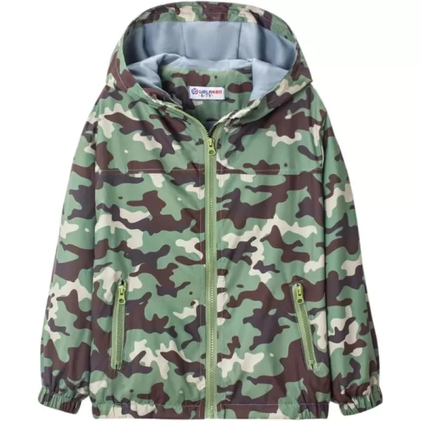 WELAKEN Lightweight Jacket for Boys Kids ampamp Toddler II Girls Print Waterresistant JacketGreen camouflage