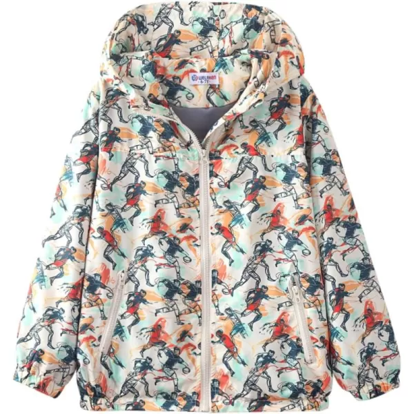 WELAKEN Lightweight Jacket for Boys Kids ampamp Toddler II Girls Print Waterresistant JacketOrange sports