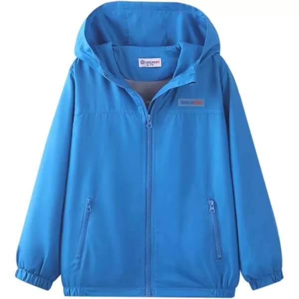 WELAKEN Lightweight Jacket for Boys Kids ampamp Toddler II Girls Print Waterresistant JacketPblue