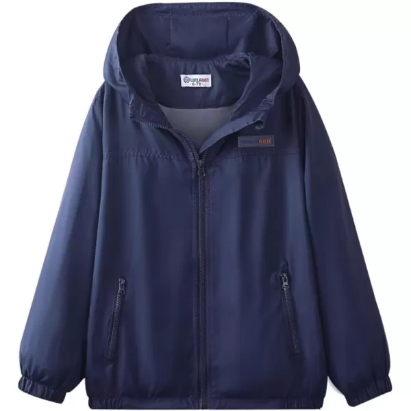 WELAKEN Lightweight Jacket for Boys Kids ampamp Toddler II Girls Print Waterresistant JacketPnavy Blue