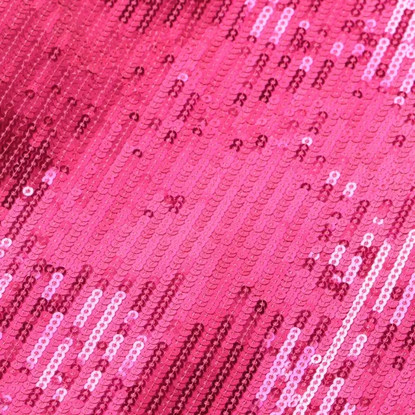 WELAKEN Girls Sequin Blazers Jacket Long Sleeve Notched Lapel Button Down Suit Coat with PocketsHot Pink