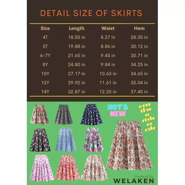 Floral Long Skirt for Girls Toddler ampamp Kids ampamp Teens II Girls ALine Maxi Skirts