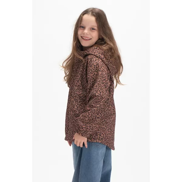 WELAKEN Fleece lined Jackets with WaterResistance Frabic for Kids ampamp Toddler II Girls Rain Jacket ampamp coats Leopard