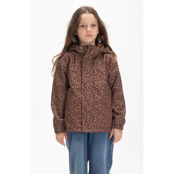 WELAKEN Fleece lined Jackets with WaterResistance Frabic for Kids ampamp Toddler II Girls Rain Jacket ampamp coats Leopard