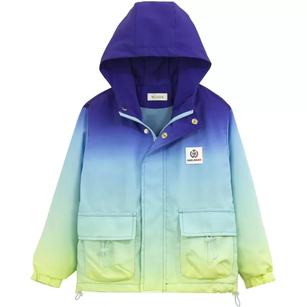 WELAKEN Fleece lined Jackets with WaterResistance Frabic for Kids ampamp Toddler II Girls Rain Jacket ampamp coatsBlue