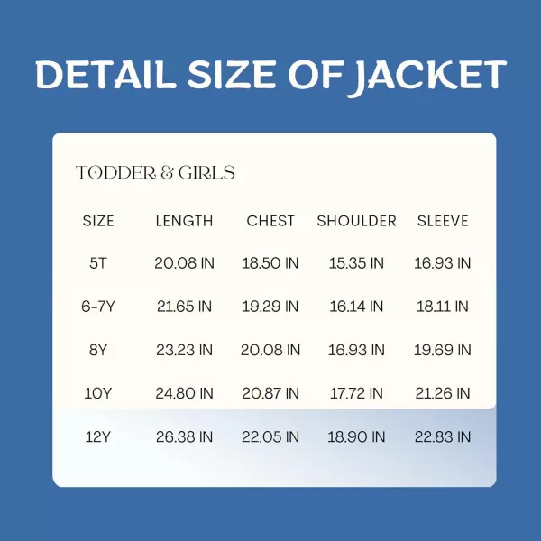 WELAKEN Fleece lined Jackets with WaterResistance Frabic for Kids ampamp Toddler II Girls Rain Jacket ampamp coatsBlue