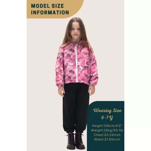 WELAKEN Fleece lined Jackets with WaterResistance Frabic for Kids ampamp Toddler II Girls Rain Jacket ampamp coatsCamouflage