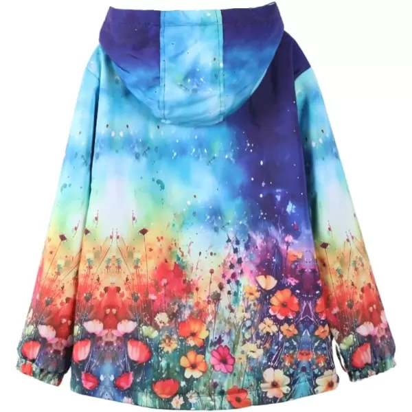 WELAKEN Fleece lined Jackets with WaterResistance Frabic for Kids ampamp Toddler II Girls Rain Jacket ampamp coatsFloral blue