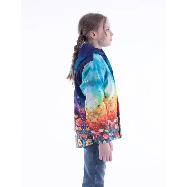 WELAKEN Fleece lined Jackets with WaterResistance Frabic for Kids ampamp Toddler II Girls Rain Jacket ampamp coatsFloral blue