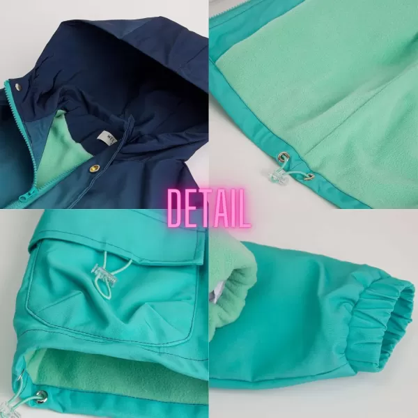 WELAKEN Fleece lined Jackets with WaterResistance Frabic for Kids ampamp Toddler II Girls Rain Jacket ampamp coatsGreen