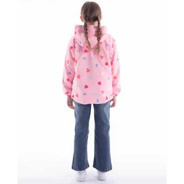 WELAKEN Fleece lined Jackets with WaterResistance Frabic for Kids ampamp Toddler II Girls Rain Jacket ampamp coatsHeart pink