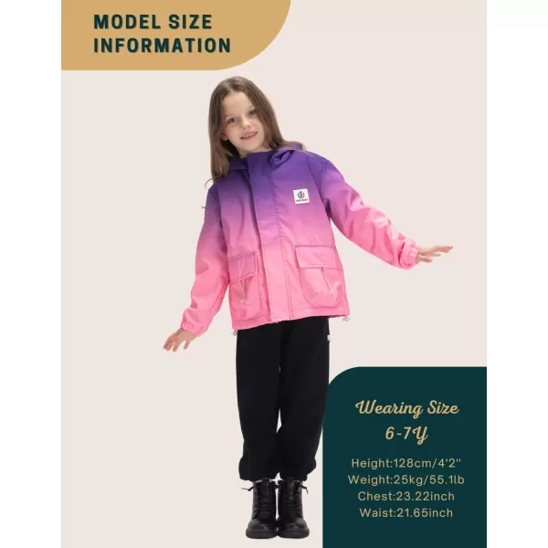WELAKEN Fleece lined Jackets with WaterResistance Frabic for Kids ampamp Toddler II Girls Rain Jacket ampamp coatsPink