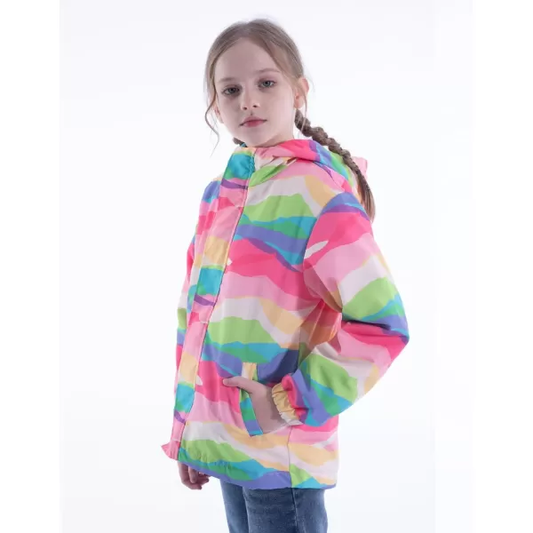 WELAKEN Fleece lined Jackets with WaterResistance Frabic for Kids ampamp Toddler II Girls Rain Jacket ampamp coatsRainbow Camouflage