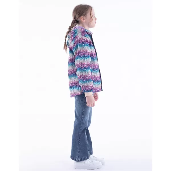WELAKEN Fleece lined Jackets with WaterResistance Frabic for Kids ampamp Toddler II Girls Rain Jacket ampamp coatsSequin Print