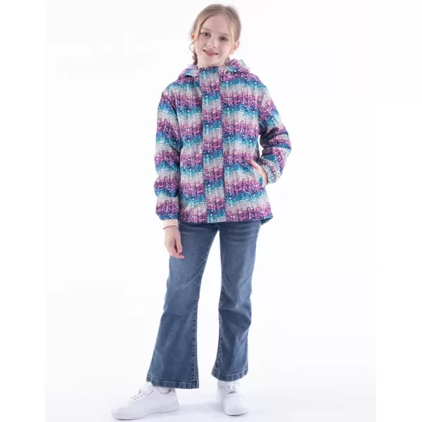 WELAKEN Fleece lined Jackets with WaterResistance Frabic for Kids ampamp Toddler II Girls Rain Jacket ampamp coatsSequin Print