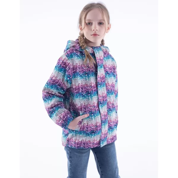 WELAKEN Fleece lined Jackets with WaterResistance Frabic for Kids ampamp Toddler II Girls Rain Jacket ampamp coatsSequin Print