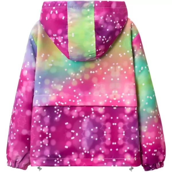 WELAKEN Fleece lined Jackets with WaterResistance Frabic for Kids ampamp Toddler II Girls Rain Jacket ampamp coatsTiedye purple