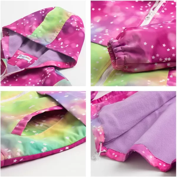 WELAKEN Fleece lined Jackets with WaterResistance Frabic for Kids ampamp Toddler II Girls Rain Jacket ampamp coatsTiedye purple