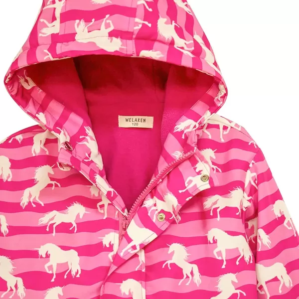 WELAKEN Fleece lined Jackets with WaterResistance Frabic for Kids ampamp Toddler II Girls Rain Jacket ampamp coatsUnicorn