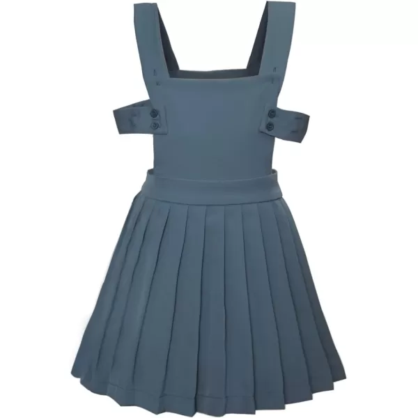 WELAKEN Girls and Toddlers Suspender Pleated SkirtsSchool Uniform Jumper ampamp DressCobalt Blue