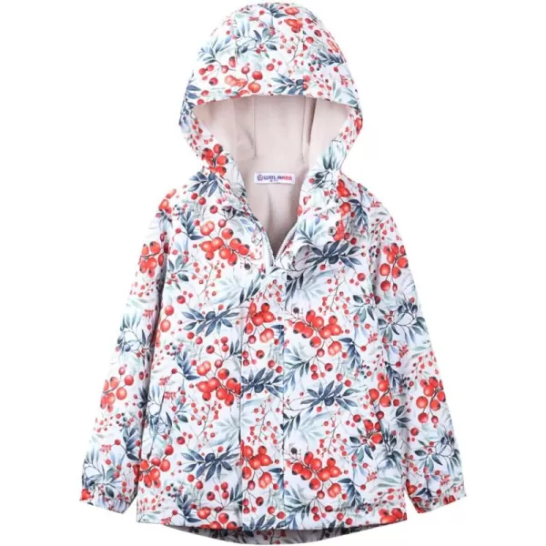 WELAKEN Fleece lined Jackets with WaterResistance Frabic for Kids ampamp Toddler II Girls Rain Jacket ampamp coatsBerry