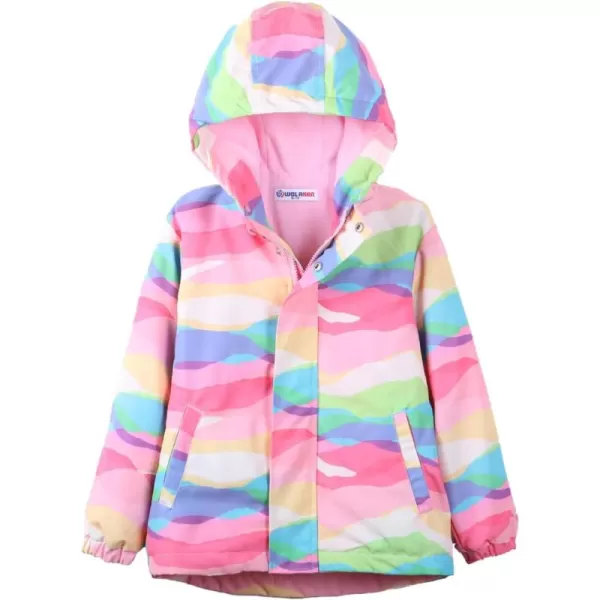 WELAKEN Fleece lined Jackets with WaterResistance Frabic for Kids ampamp Toddler II Girls Rain Jacket ampamp coatsRainbow Camouflage