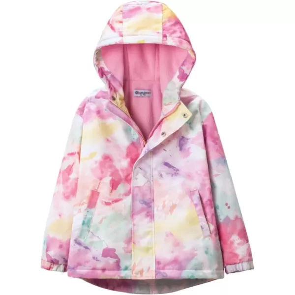 WELAKEN Fleece lined Jackets with WaterResistance Frabic for Kids ampamp Toddler II Girls Rain Jacket ampamp coatsTiedye