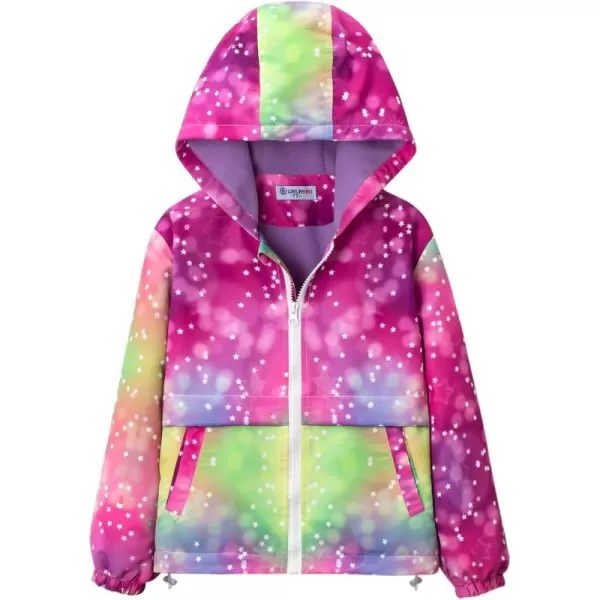 WELAKEN Fleece lined Jackets with WaterResistance Frabic for Kids ampamp Toddler II Girls Rain Jacket ampamp coatsTiedye purple