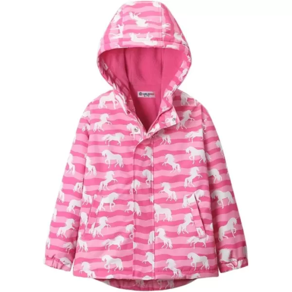 WELAKEN Fleece lined Jackets with WaterResistance Frabic for Kids ampamp Toddler II Girls Rain Jacket ampamp coatsUnicorn