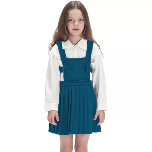 WELAKEN Girls and Toddlers Suspender Pleated SkirtsSchool Uniform Jumper ampamp DressCobalt Blue