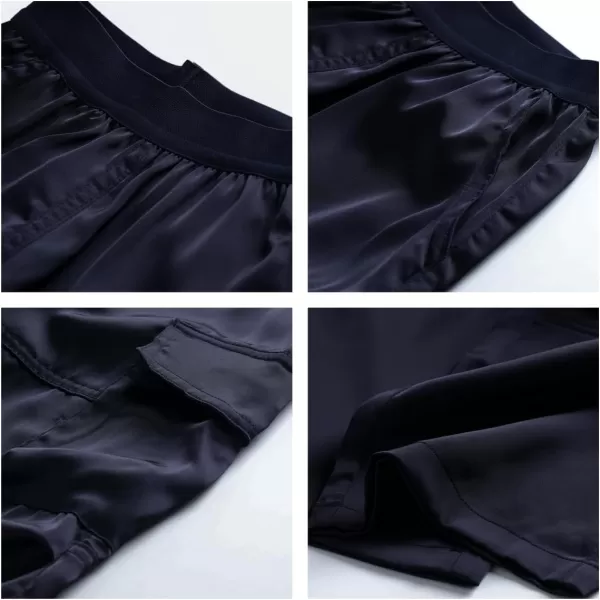 Lightweight Silky Jogger Pants for Girls Kids ampamp Toddler Warm Weather Cargo Loose High Waisted PantsNavy Blue