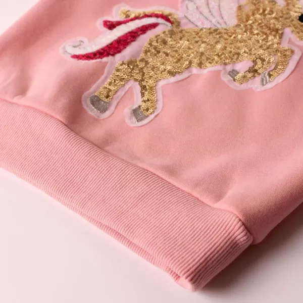 WELAKEN Fleece Sequin Unicorn Sweatshirts for Baby Girls Toddler ampamp Kids Pullover Tops